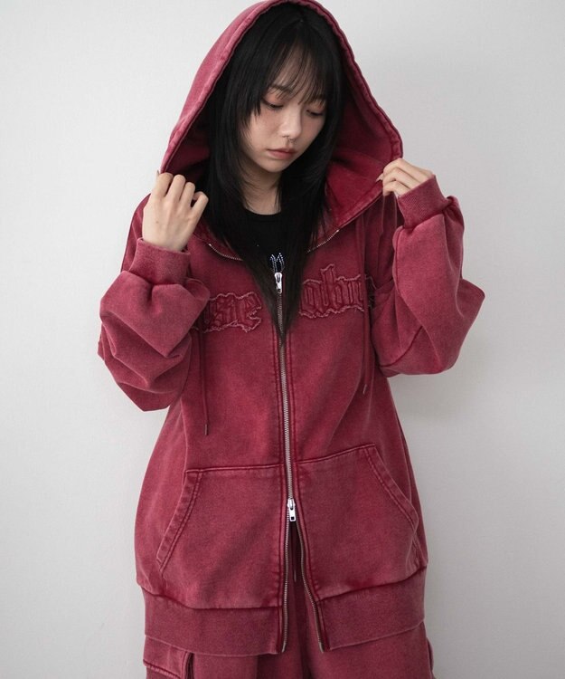 ロゴヴィンテージウォッシュジップパーカー / WEGO