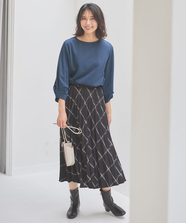 ANY L 【洗濯機可】タックスリーブ プルオーバー ブルー