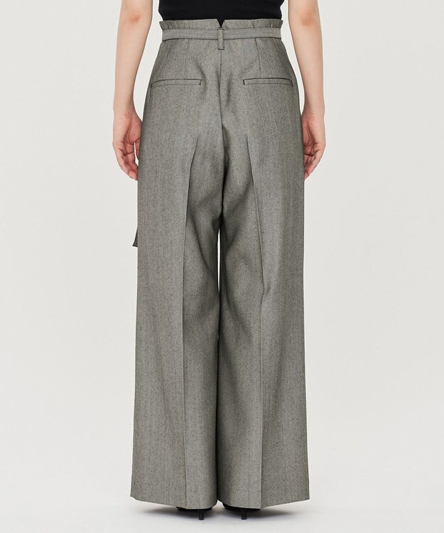 uncrave ヘリンボーンスーツ ワイドパンツ（uncrave WHITE） へリンボーンブラック