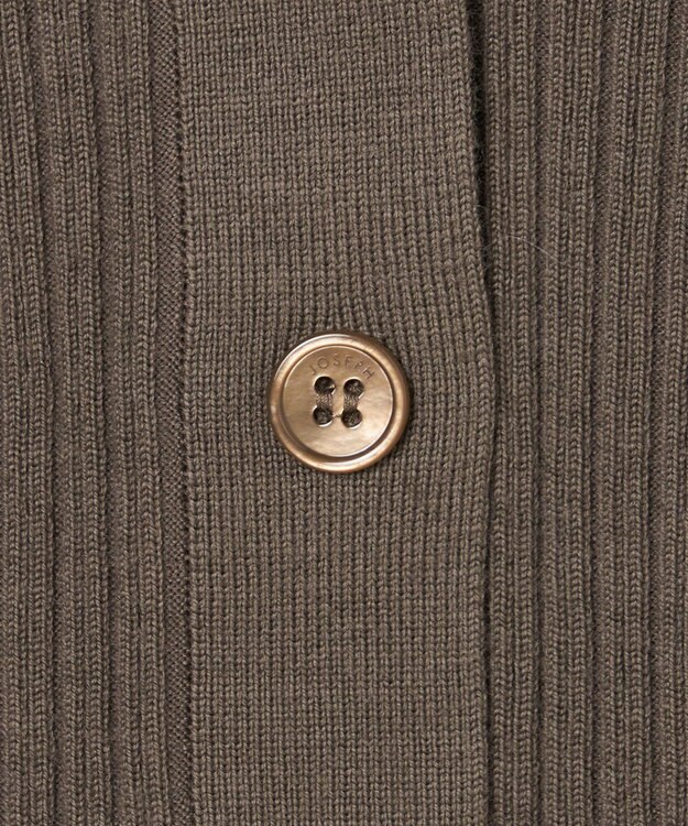 JOSEPH 【洗える】メリノリブ　カーディガン Mushroom