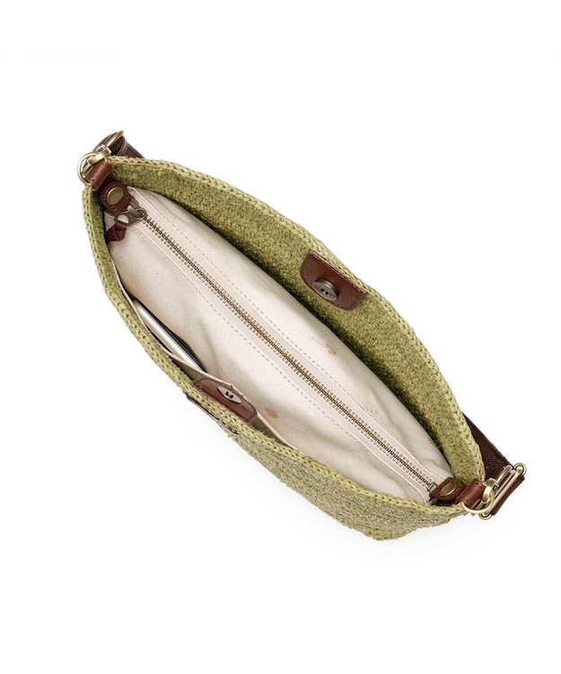 IBIZA ラフィア　ショルダーバッグ（草木染め） カーキ