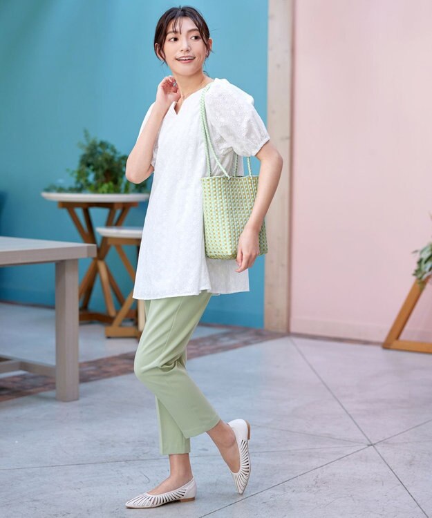 Tiaclasse メルカドウーヴンバッグ ミント