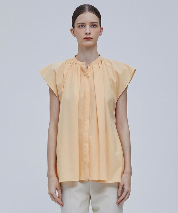 BEIGE， LUCILLE / バンドカラーブラウス L.Orange