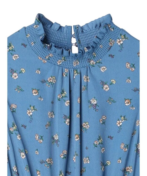 Green Parks ・ＥＬＥＮＣＡＲＥ　ＤＵＥ　フラワーｐｔティアードワンピ Blue
