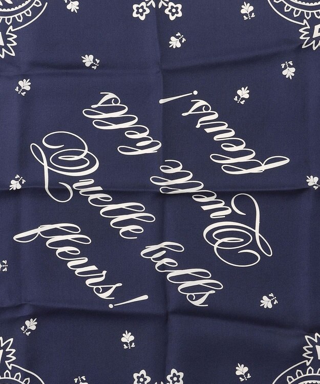 組曲 【Flower Collection】バンダナプチ スカーフ ネイビー系