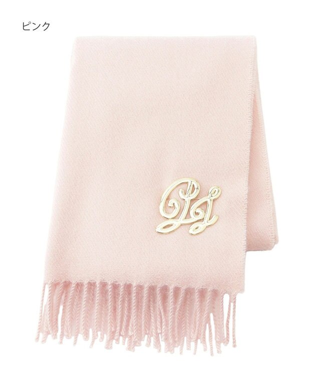 MOONBAT PAUL & JOE ACCESSOIRES ”PJ”ロゴブローチ付きムースタッチマフラー（パッケージ入り） ピンク