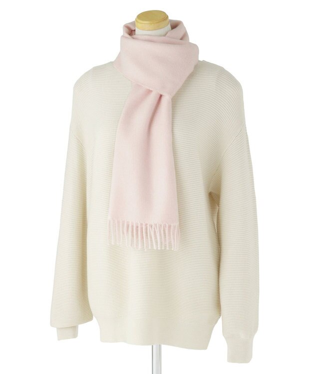 MOONBAT PAUL & JOE ACCESSOIRES ”PJ”ロゴブローチ付きムースタッチマフラー（パッケージ入り） ピンク