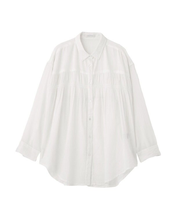 Green Parks 長袖ボイルシャツ Ivory