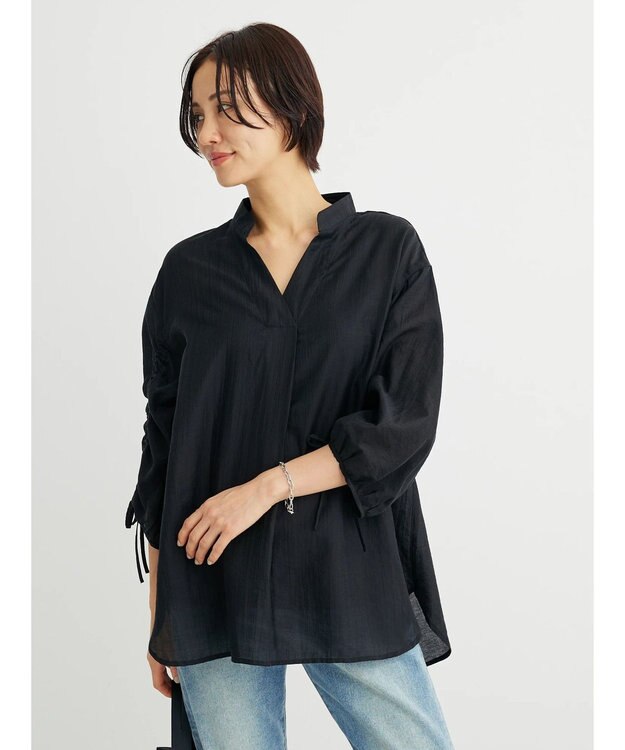 Green Parks ・ＥＬＥＮＣＡＲＥ　ＤＵＥ　ドロストスリーブチュニック Black