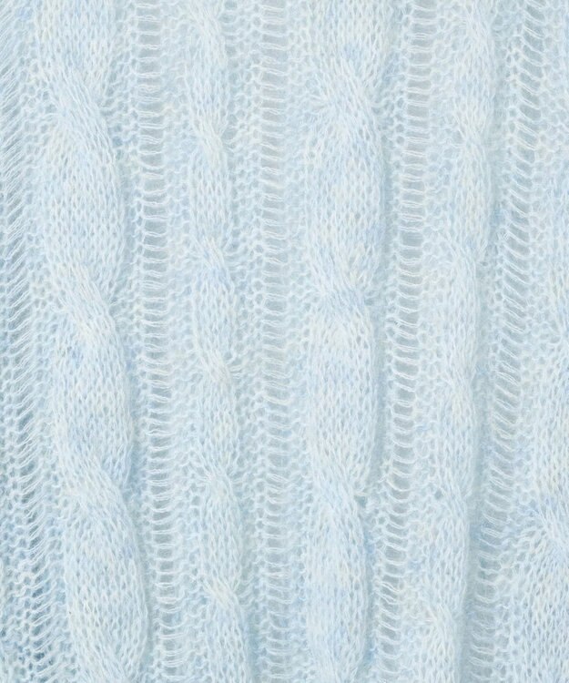 WEGO ケーブルメッシュメランジニット サックス