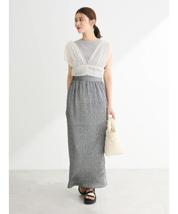 Green Parks ・Ｄｏｕｂｌｅ　Ｆｌａｇｓ　ピグメント加工ノースリＴＥＥ Light Gray