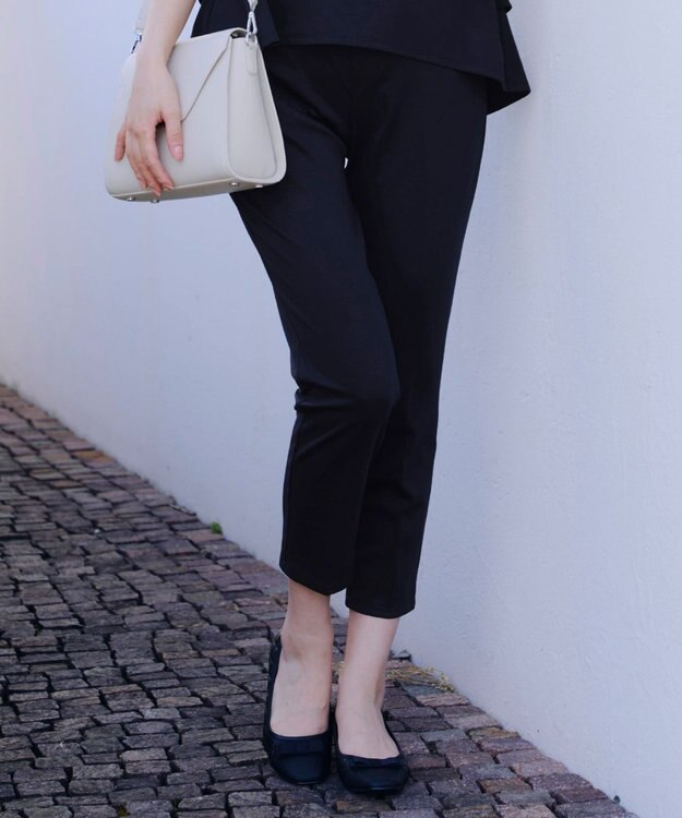 Tiaclasse L 【UVカット・吸水速乾】 “きれい見え” カットソーテーパードパンツ ネイビー