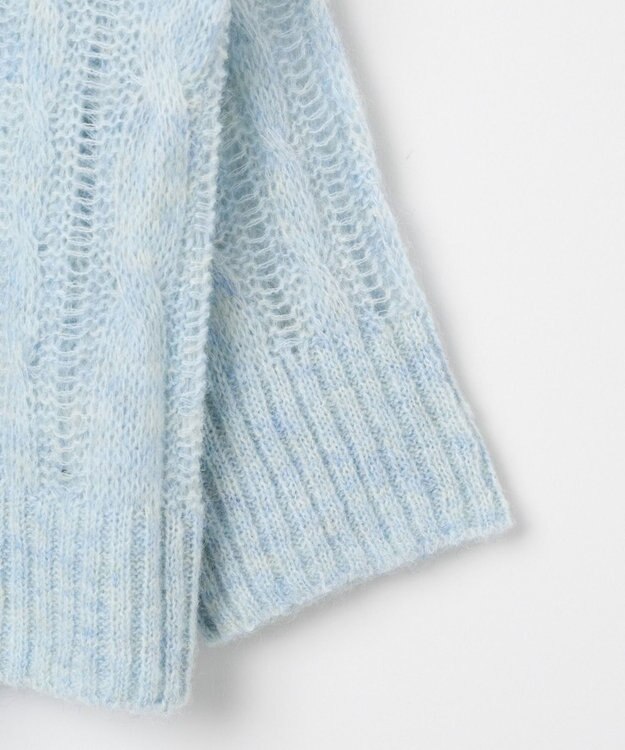 WEGO ケーブルメッシュメランジニット サックス