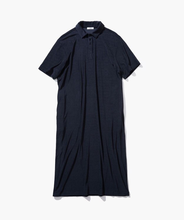 ATON MICRO COTTON PILE | ポロドレス NAVY