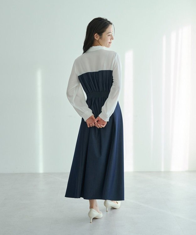 YECCA VECCA ベアドッキングワンピース Navy