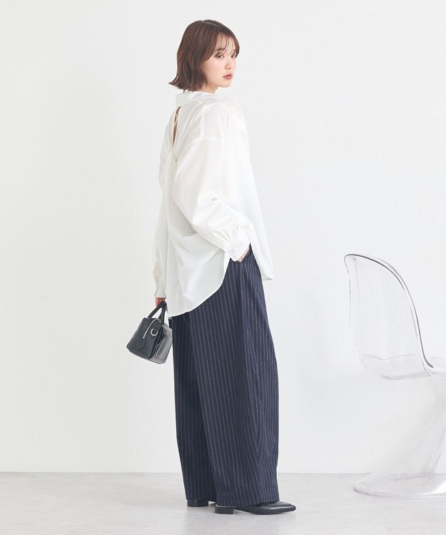 earth music&ecology バックツイストオーバーシャツ Off White