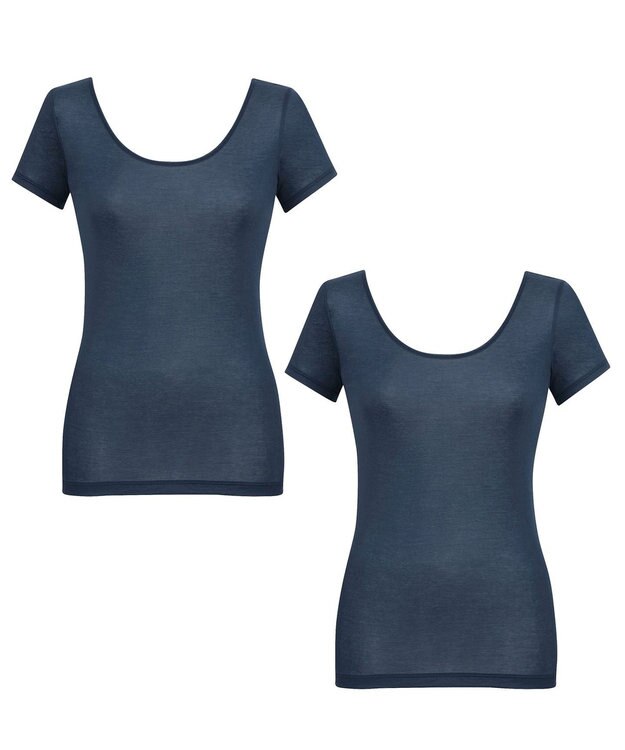 Wing 春夏インナー　２枚セット　【綿の贅沢オーガニック】　薄くて軽くてさらっと快適　２分袖　ウイング／ワコール　EL2354 コン