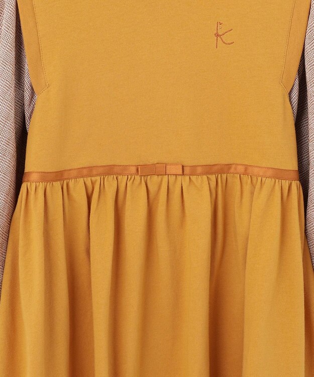 組曲 KIDS 【110-140cm】シェイプドカット ワンピース マリーゴールド系