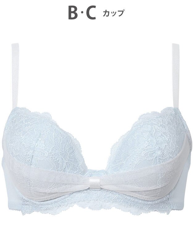 WACOAL ブラジャー 【リボンブラ For girls】 【若い世代の体型特徴を考えた設計】 きれいな谷間をメイクしてキープ まるみのあるシルエット レディース BRB409 /ワコール ブルー