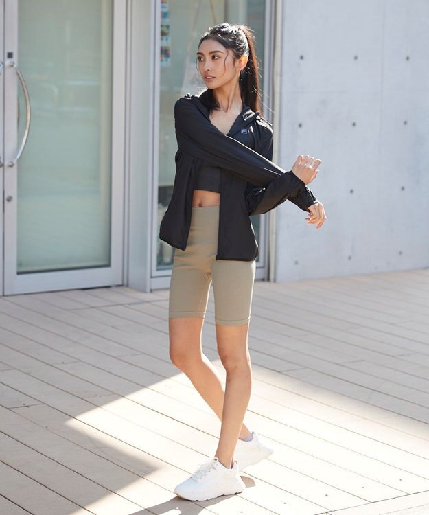 OP／FILA 【FILA】ラッシュガードフルジップ 軽量布帛パーカー ブラック