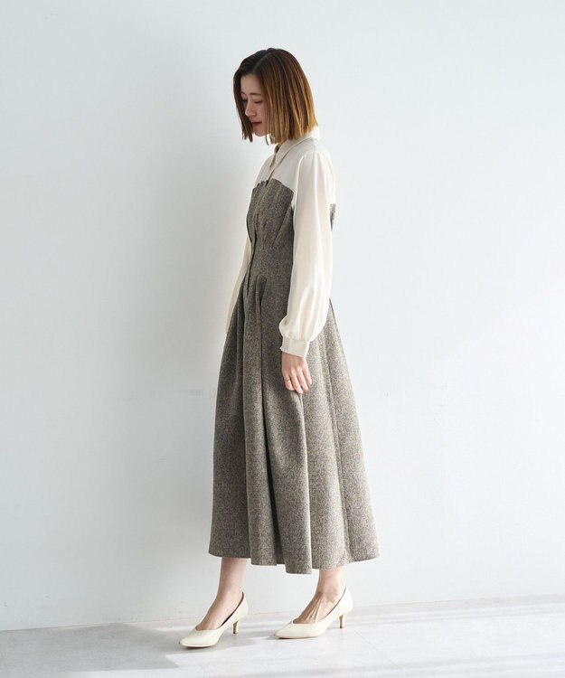 YECCA VECCA ベアドッキングワンピース Brown