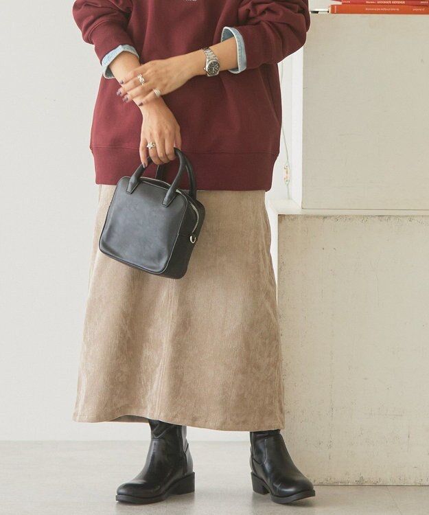 AMERICAN HOLIC コーデュロイベイカータイトスカート Gray Beige