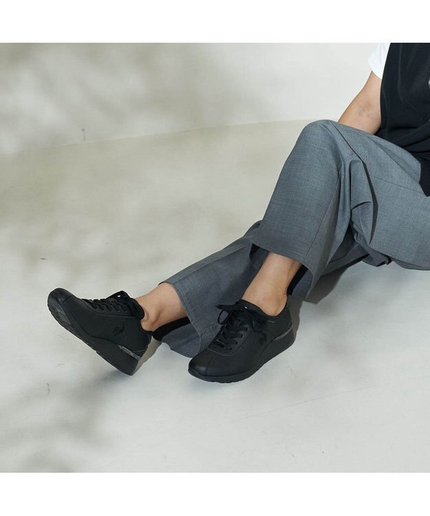 Riz raffinee <Riz raffinee>【le coq sportif×Riz raffinee】ヒールアップ厚底スニーカー ブラック