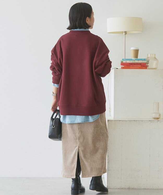 AMERICAN HOLIC コーデュロイベイカータイトスカート Gray Beige