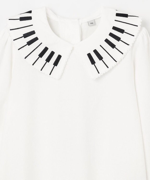 ANY KIDS 音符＆鍵盤デザインブラウス エクリュ×鍵盤