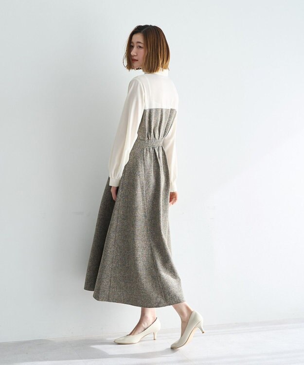 YECCA VECCA ベアドッキングワンピース Brown