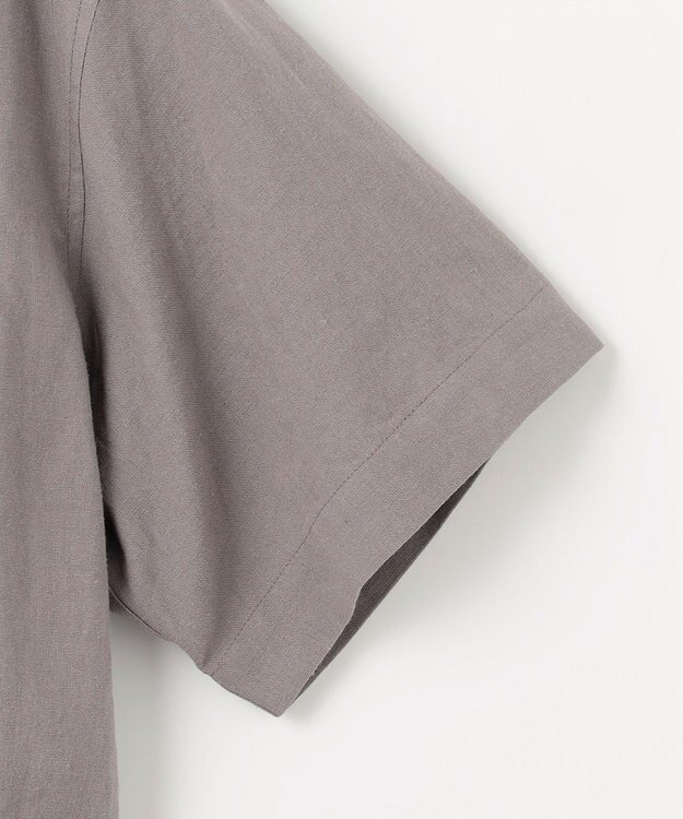 23区 S 【SLOW/一部店舗限定】ブライトリネン クロップド シャツ ライトグレー系