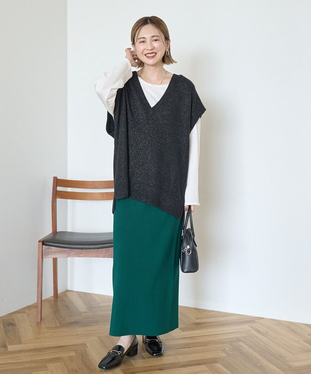 AMERICAN HOLIC バイパチ総針ニットタイトスカート Dark Green