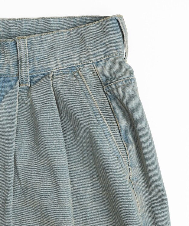 WEGO クロップドワイドデニムパンツ デニム淡加工色