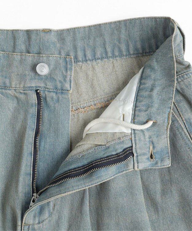 WEGO クロップドワイドデニムパンツ デニム淡加工色