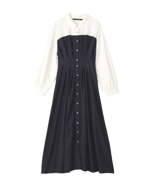 YECCA VECCA ベアドッキングワンピース Navy