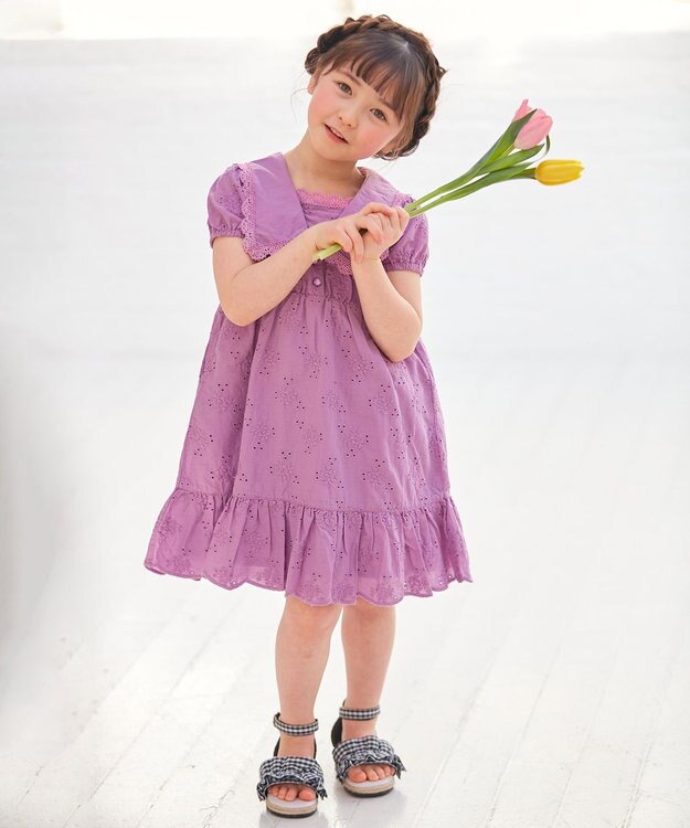 エリー　ellie エンブロダイリーワンピース エンブロイダリーシャツ【BLUE】 – ELLIE