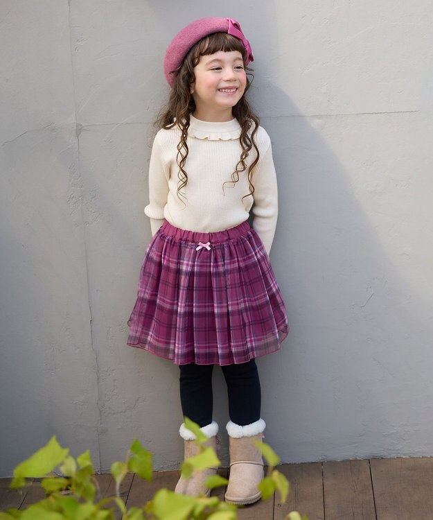 ANY KIDS リボンフェイクムートンブーツ ベージュ