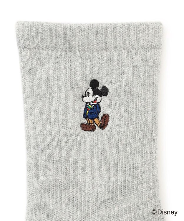 J.PRESS MEN 【DISNEY COLLECTION】ワンポイント ソックス / ミッキーマウス ライトグレー系