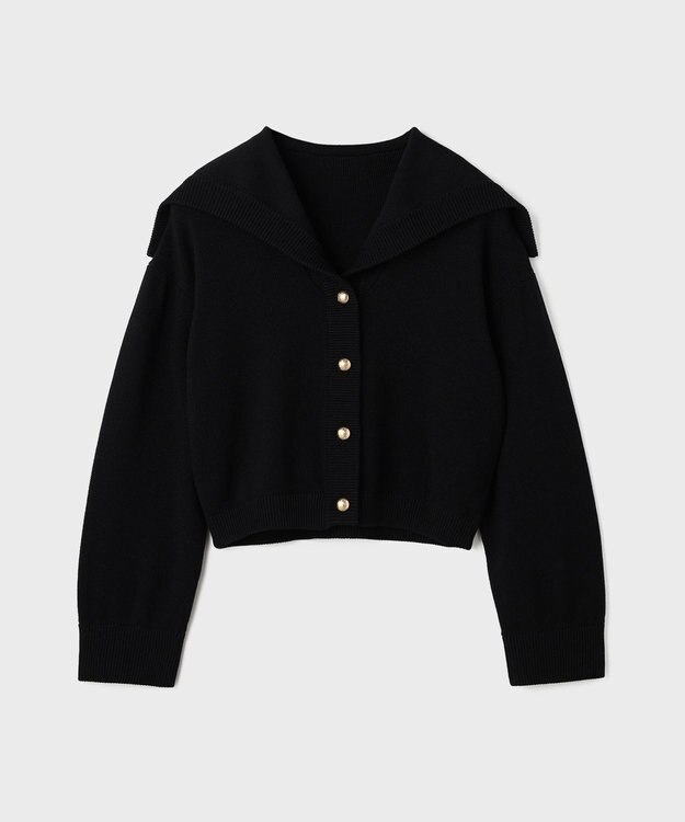 GRACE CONTINENTAL セーラーカラーニットトップ ブラック