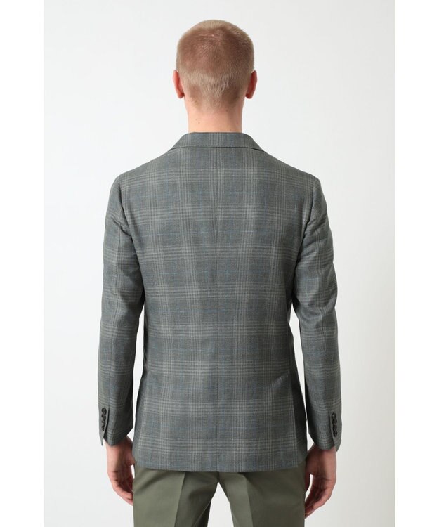 DAKS グレンチェックカーキジャケット グレー