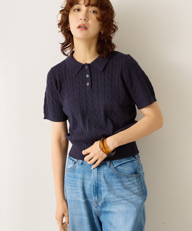 AMERICAN HOLIC アソートニットポロシャツ Navy