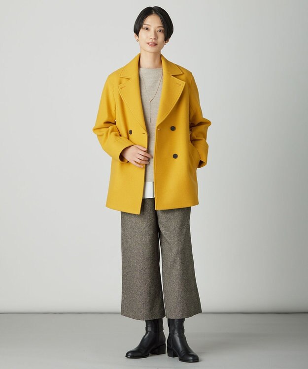 J.PRESS LADIES 【WEB限定カラーあり】Jackal ソフトメルトン Pコート 【WEB限定】イエロー系