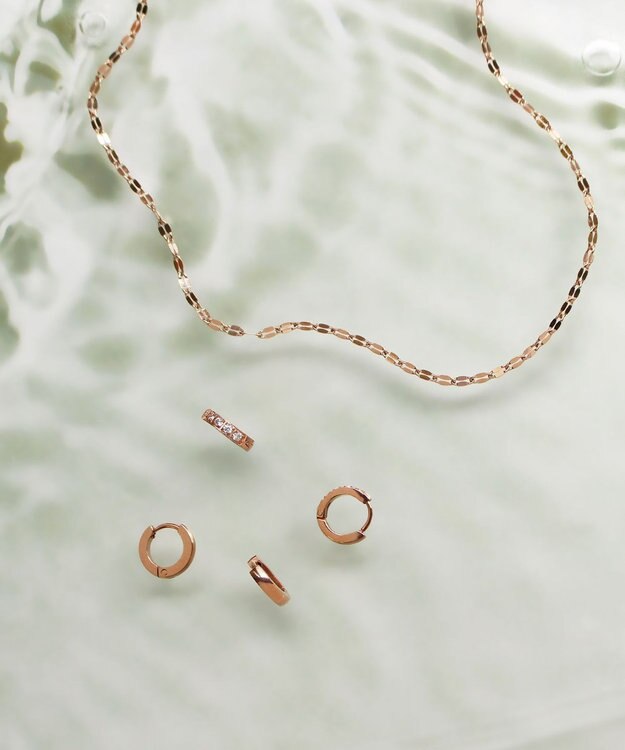 Phoebe 【金属アレルギー対応】ワンタッチメタルフープミニピアス　ローズゴールド/サージカルステンレス ローズゴールド