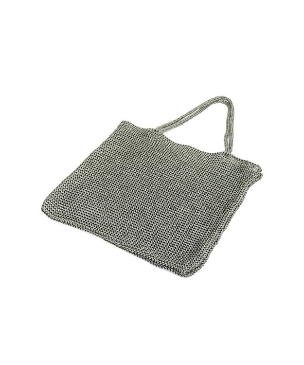 UNBILLION カシュカシュ cachecache / ラメ糸編みトートバッグ ダークシルバー