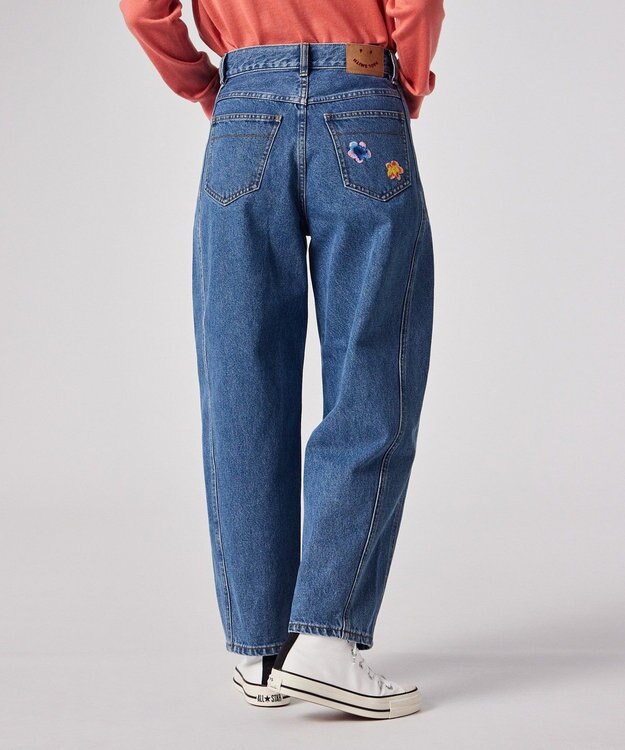 Paul Smith PS Happy フラワーエンブロイダリー デニムパンツ インディゴブルー