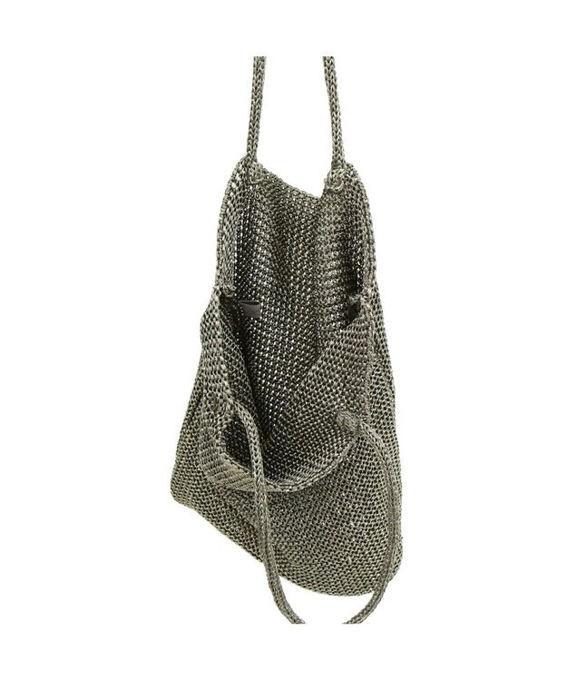 UNBILLION カシュカシュ cachecache / ラメ糸編みトートバッグ ダークシルバー