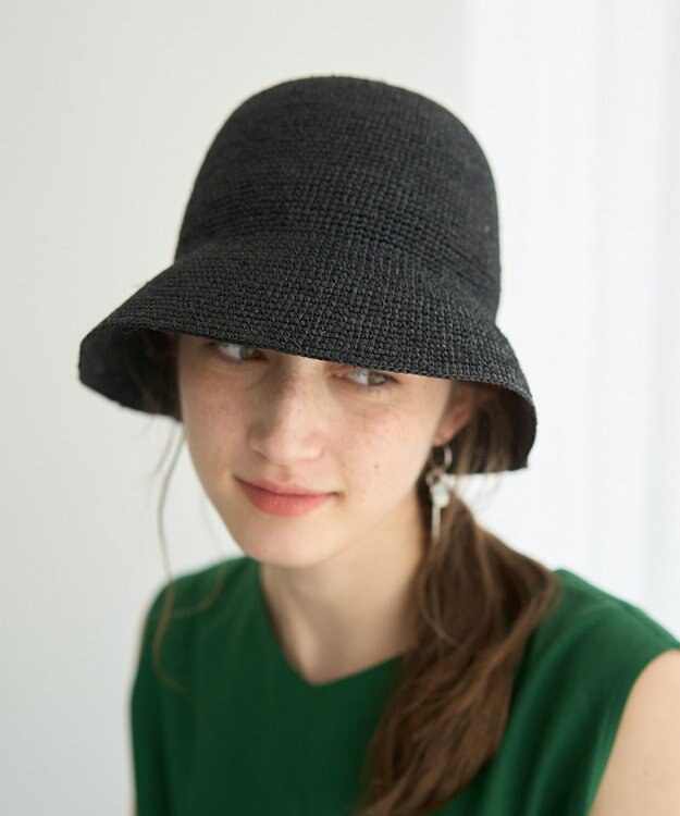 YECCA VECCA 【CONTROL FREAK】ラフィアバケットハット Black