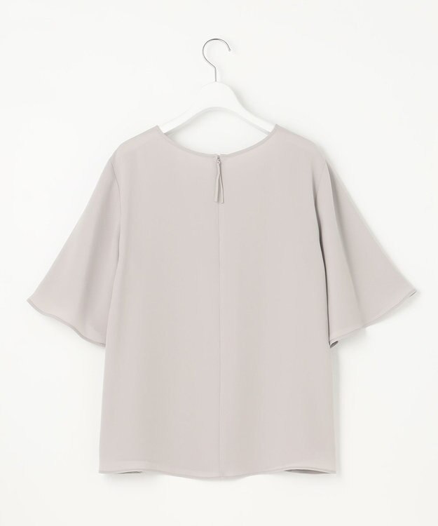 自由区 【XSサイズ～/洗える/セット可】ダブルクロス ブラウス ライトグレー系