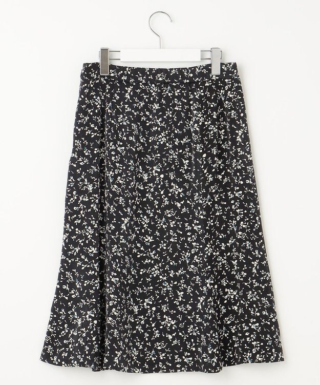 J.PRESS LADIES S 【洗える】ピーチサテン フラワープリント スカート ネイビー系5