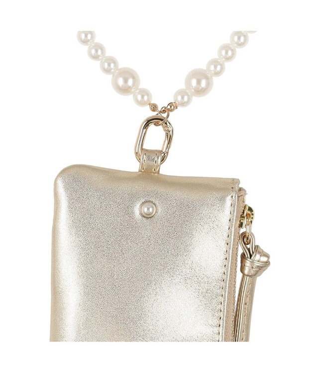 UNBILLION ペルケ perche / パール調ストラップ・マルチケース ゴールド